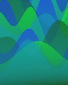 Abstract Blue and Green Liquid Wave Background with Transparent Layered Flu.. Stock Illustration