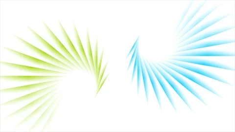Abstract blue and green spiral light rays on white background Stock Footage 342805385