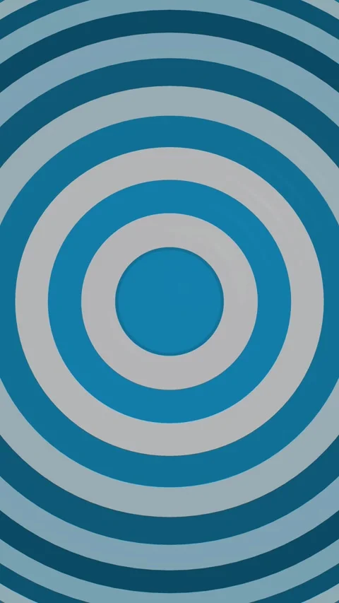 Abstract Blue and Grey Concentric Circle Geometric Tunnel Loop Stock Footage 334769694