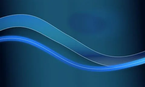 Abstract blue and light blue wavy lines on gradient background design element Illustrazione stock