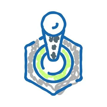 Abstract blue and lime hexagonal power button concept 스톡 일러스트