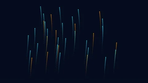 Abstract Blue and Orange Digital Rain Animation Stock-Footage 342792327