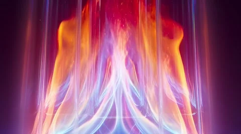 Abstract blue and orange flames in glass prism Stock Footage 331458900