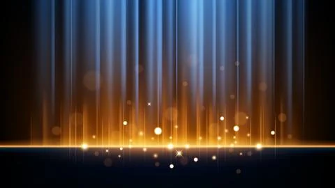 Abstract Blue and Orange Light Rays Effect with Sparks, Vector Illustration Illustrazione stock