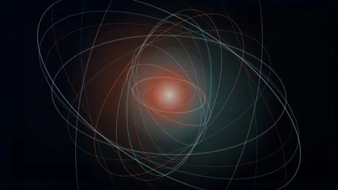 Abstract Blue and Orange Orbital Motion Graphics 库存影片 340596562