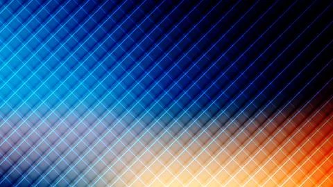 Abstract blue and orange tech background featuring a vibrant glowing grid p.. Stockillustratie