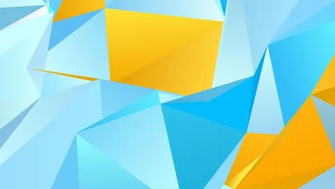 Abstract blue and orange triangle background, low poly pattern Stock Illustration