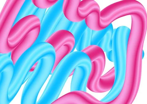 Abstract blue and pink 3d liquid waves elegant background Stock Illustration