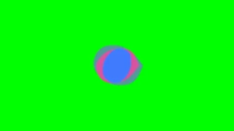 Abstract blue and pink circular shape centered on a bright green background Video stock 341824419