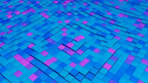 Abstract blue and pink cubes in motion. Stock Footage 276225639