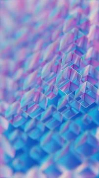 Abstract Blue and Pink Cubes in a Geometric 3D Pattern Stockillustratie