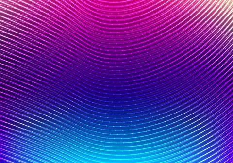 Abstract blue and pink dynamic wave lines and dots particles pattern backgrou Stock Illustration