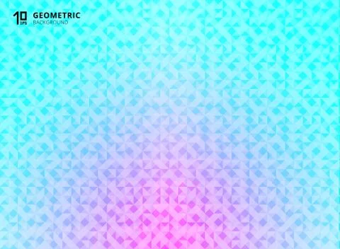 Abstract blue and pink gradient color geometric triangles pattern background Stock Illustration