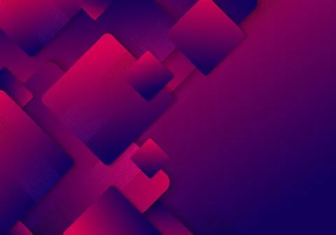Abstract blue and pink gradient squares rounded layered pattern background Stock Illustration