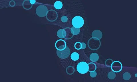 Abstract blue and pink gradient wave line with circle dot background. イラスト素材