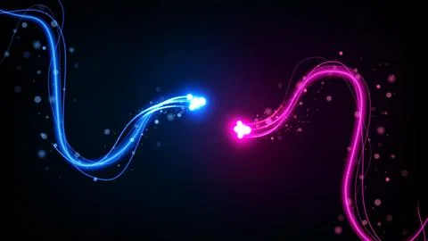 Abstract Blue and Pink Light Motion Effect, Vector Illustration Stock Illustration