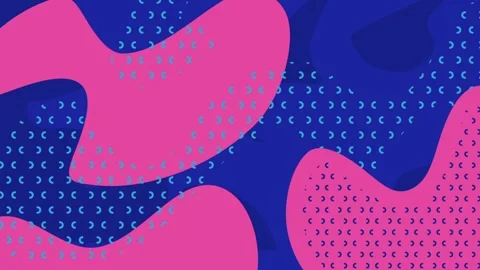 Abstract Blue and Pink Pattern with Dynamic Organic Shapes and Repetitive L.. Stock Footage 341781420