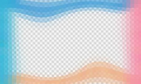 Abstract Blue and Pink Pixelated Wavy Frame with Transparent Cutout Background Stock Illustration