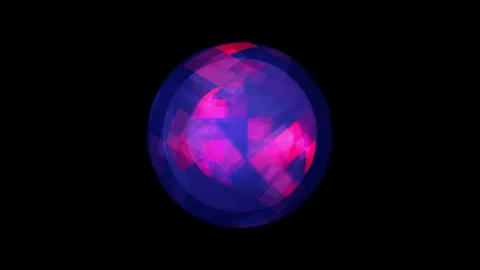 Abstract Blue and pink sci-fi technology ball in alpha channe Видео 130363490