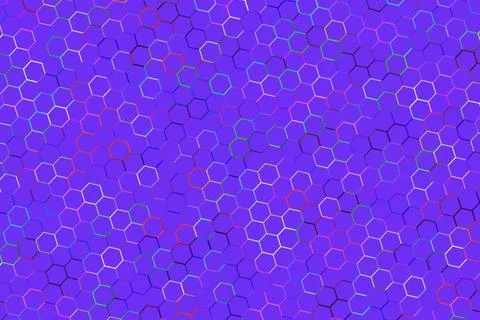 Abstract blue and purple background with hexagon shapes Stock Illustration