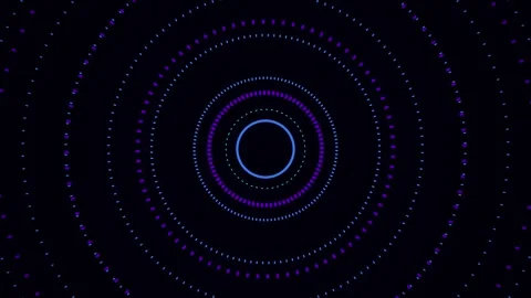 Abstract blue and purple concentric circles pulsing on a dark background wi.. Stock Footage 343479498