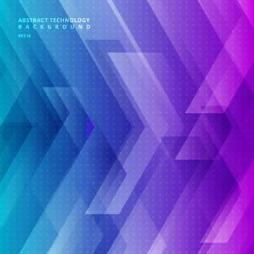 Abstract blue and purple gradient color tech diagonal geometric background wi 스톡 일러스트