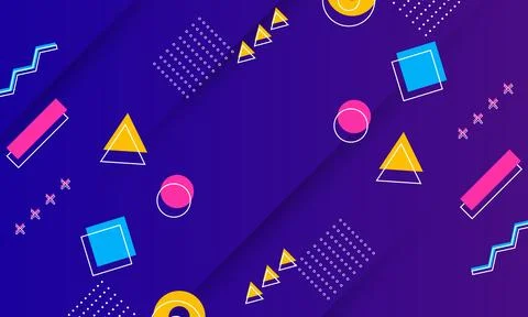 Abstract blue and purple gradient texture with memphis element. 스톡 일러스트