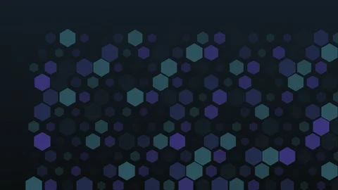 Abstract blue and purple hexagonal patterns subtly shift and morph Stock Footage 326993702