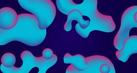 Abstract blue and purple liquid wavy shapes futuristic background. Glowing .. Stock Illustration