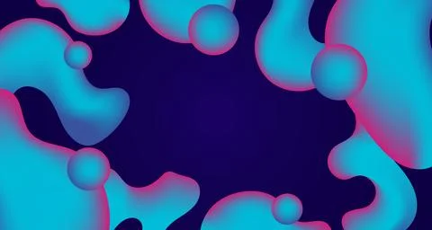 Abstract blue and purple liquid wavy shapes futuristic background. Glowing .. Stock Illustration