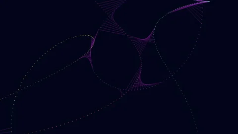 Abstract blue and purple pattern with thin curved lines on dark background Stock Footage 249419008