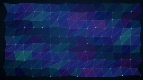 Abstract blue and purple plexus network low poly mesh background Stock Footage 335874723