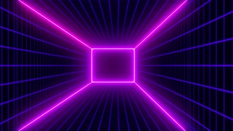 Abstract Blue and Purple Technology Background with Glowing Light Lines Video stock 339306286