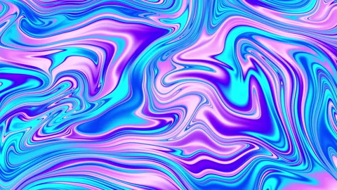 Abstract blue and purple wavy liquid lines forming a psychedelic marble pattern Stock Footage 339065724