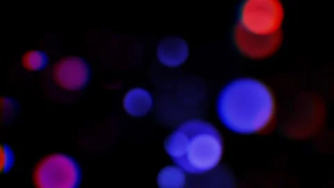 Abstract Blue and Red Bokeh Lights with Chromatic Aberration Animation 库存影片 345009204