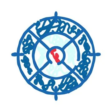 Abstract blue and red concentric target ring Stockillustratie