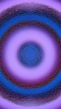 Abstract Blue and Red Cylinders in 3D Geometric Composition Stock Illustration