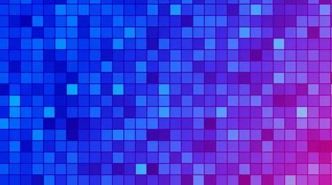 Abstract Blue And Red Flickering And Glowing Digital Squares Grid Background Stock Illustration