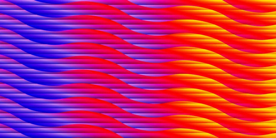 Abstract blue and red gradient ripple glass effect background with glowing .. Illustrazione stock