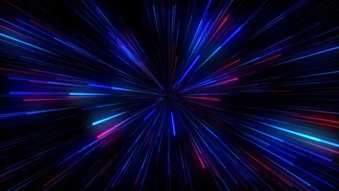 Abstract Blue and Red Light Motion Background. Illustration of Neon Stripes a Stock Illustration