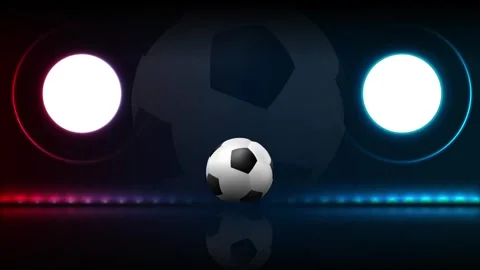 Abstract blue and red neon football broadcast scoreboard motion background Stock Footage 341549396
