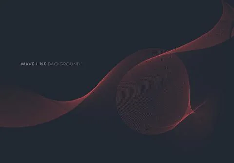 Abstract blue and red wave or wavy line flowing dots particles on dark backgr イラスト素材