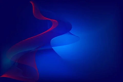 Abstract blue and red wave background, blue light liquid modern Stock Illustration