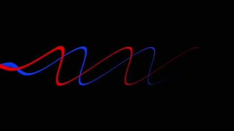 Abstract blue and red waves background animation. Stock Footage 215730982