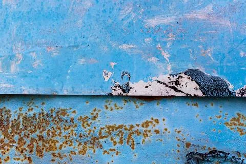 Abstract blue and rust texture with mountain silhouette Stock Photos