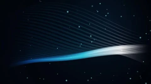 Abstract Blue and Silver Curved Lines Wave Loop Background Video stock 342796830