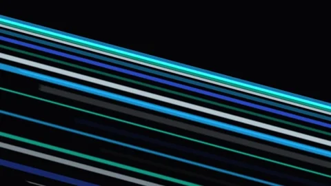 Abstract blue and teal light streaks moving fast across a dark background Stock-Footage 343480455