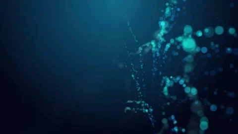 Abstract Blue and Teal Particle Flow, Digital Art Background Stock Footage 299246730