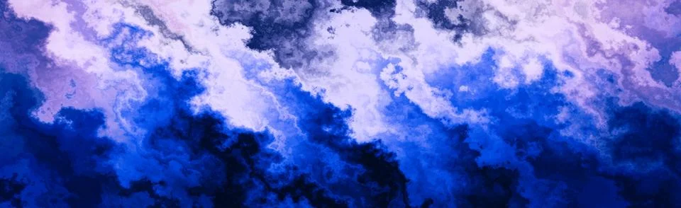 Abstract blue and violet cloud texture background with watercolor ink smoke.. Stock Illustration
