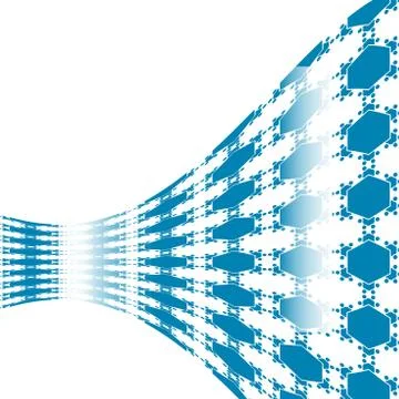 Abstract blue and white background with hexagon stripe. Stock Illustration